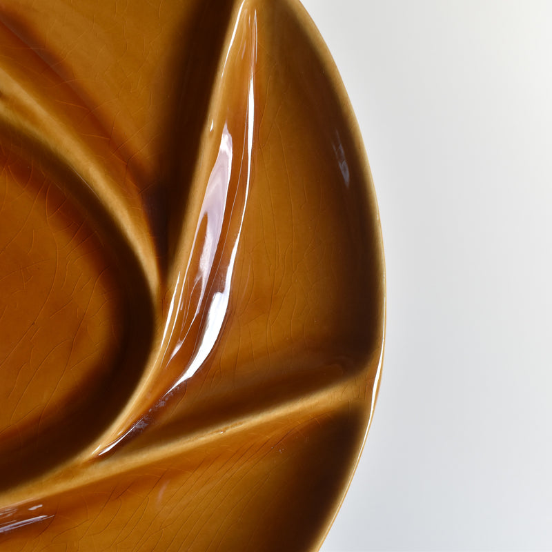 ヴィンテージフォンデュプレート ロンシャン ブラウン F