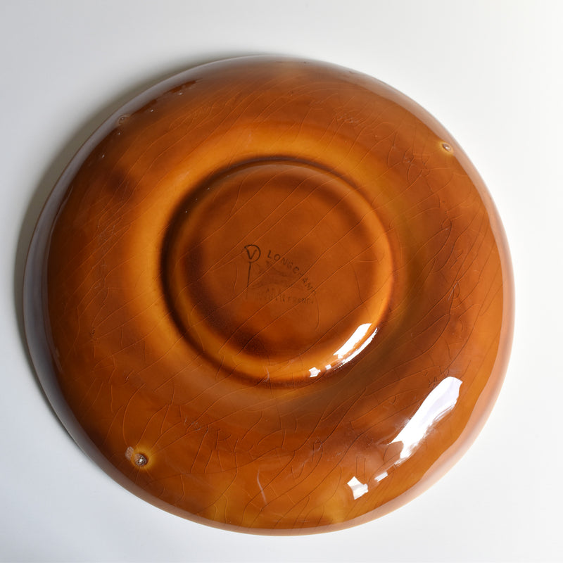 ヴィンテージフォンデュプレート ロンシャン ブラウン G