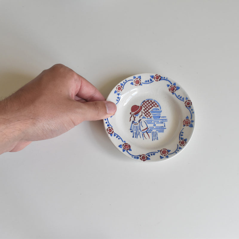 Vintage Play Dishware: HBCM Creil-Montereau "Le petit Chaperon Rouge" (Little Red Riding Hood) Deep Plate B