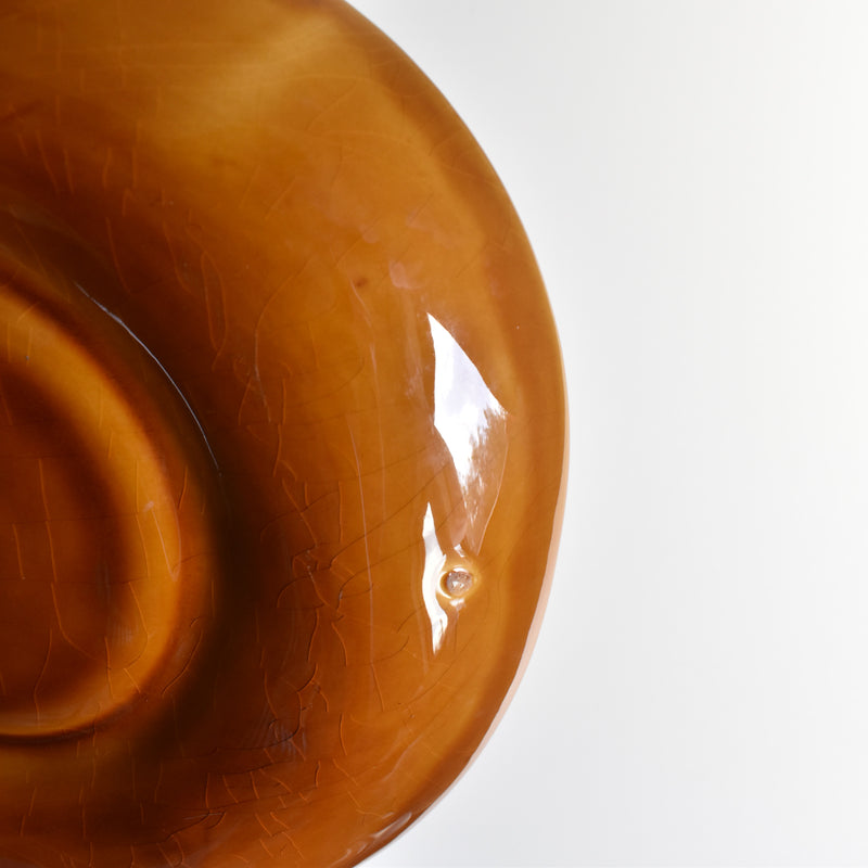 ヴィンテージフォンデュプレート ロンシャン ブラウン G