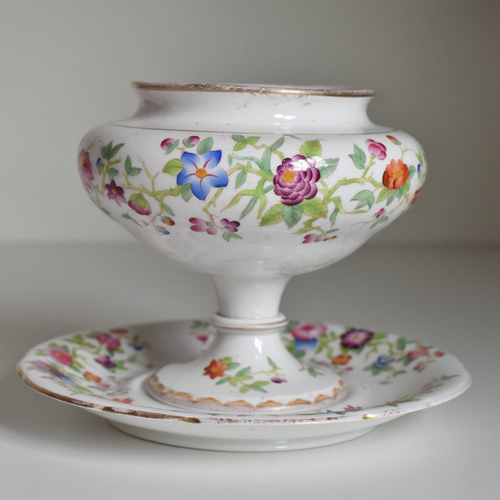 アンティークボンボニーエルとプレート Chinoiserie