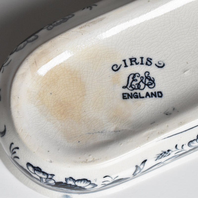 Antique Brush Holder LE&S ENGLAND Iris