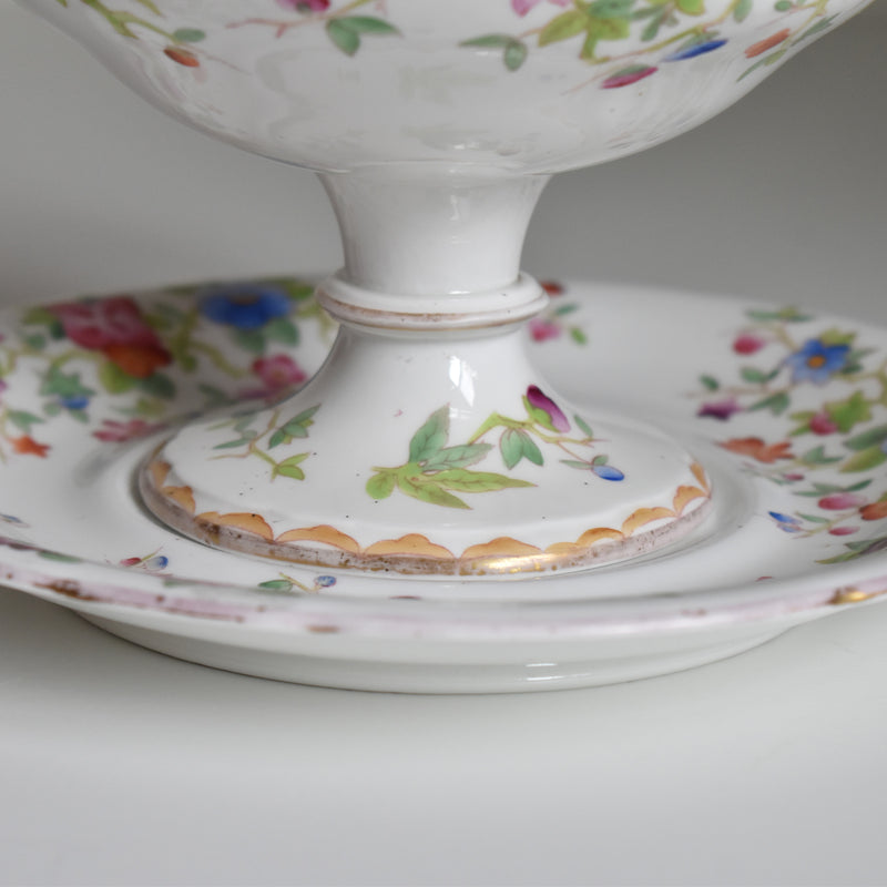 アンティークボンボニーエルとプレート Chinoiserie