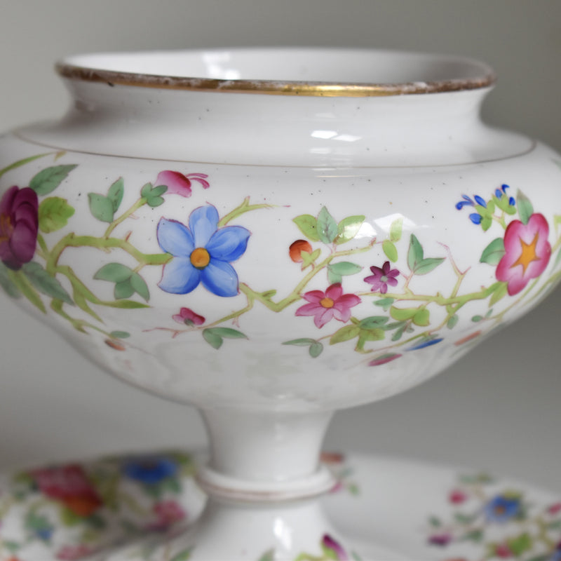 アンティークボンボニーエルとプレート Chinoiserie