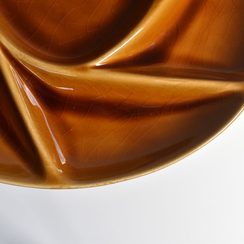 ヴィンテージフォンデュプレート ロンシャン ブラウン G