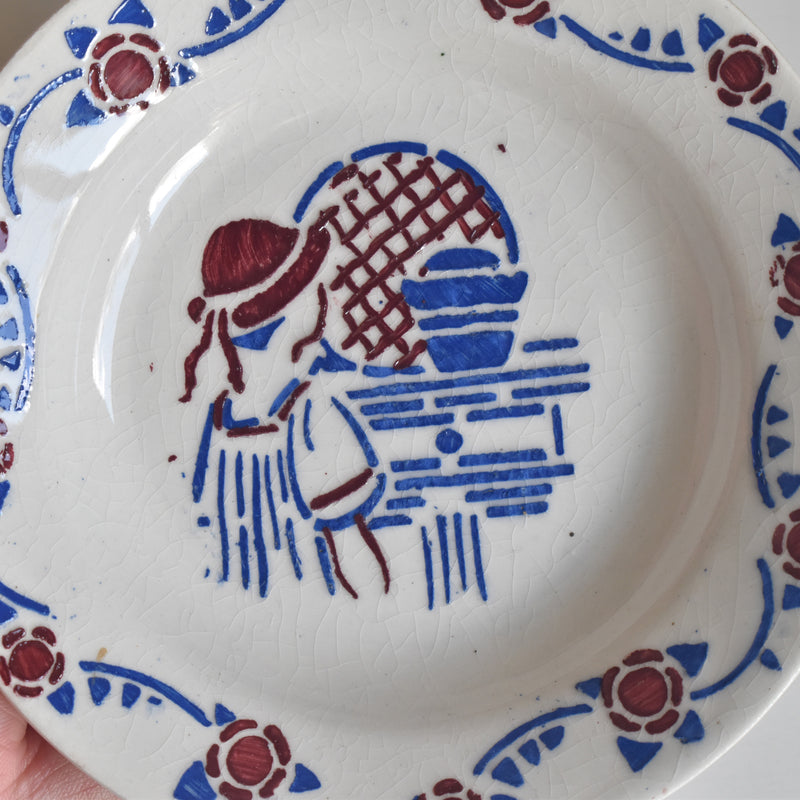 Vintage Toy Dish HBCM Creilmontreaux Le petit Chaperon Rouge (Little Red Riding Hood) Deep Plate C
