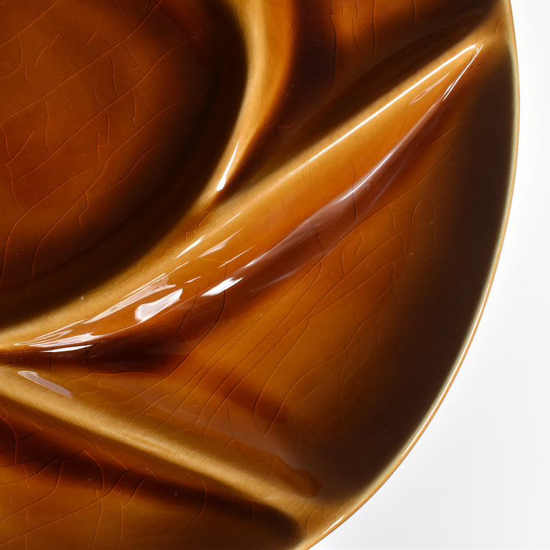 ヴィンテージフォンデュプレート ロンシャン ブラウン G