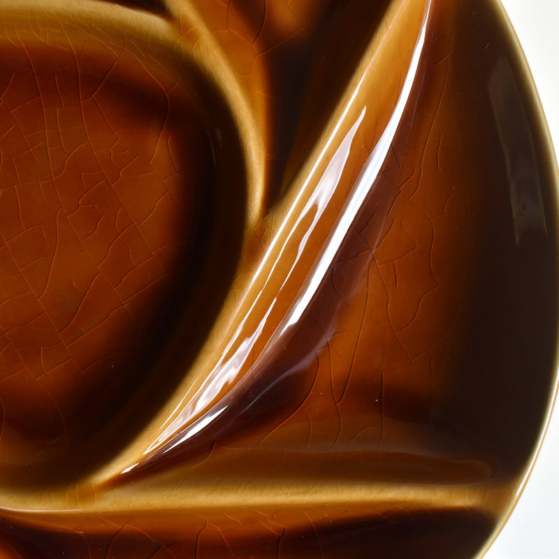 ヴィンテージフォンデュプレート ロンシャン ブラウン G