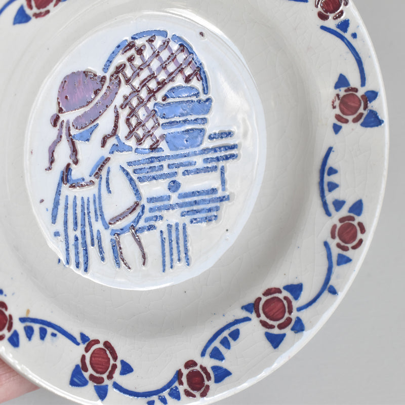 Vintage Toy Dish HBCM Creilmontreaux Le petit Chaperon Rouge (Little Red Riding Hood) Deep Plate C