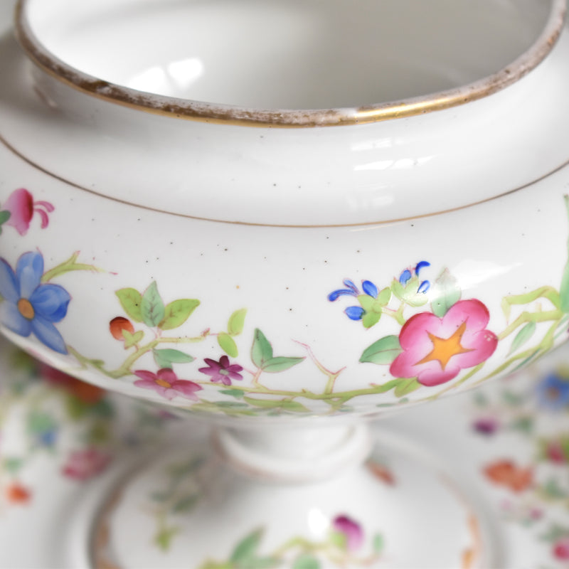 アンティークボンボニーエルとプレート Chinoiserie