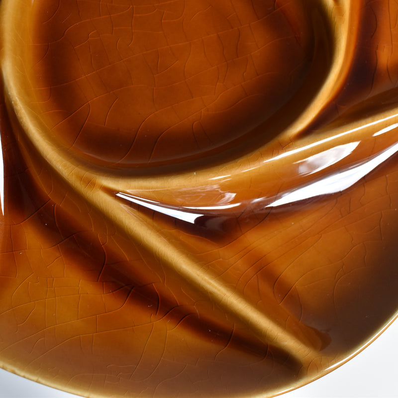 ヴィンテージフォンデュプレート ロンシャン ブラウン G