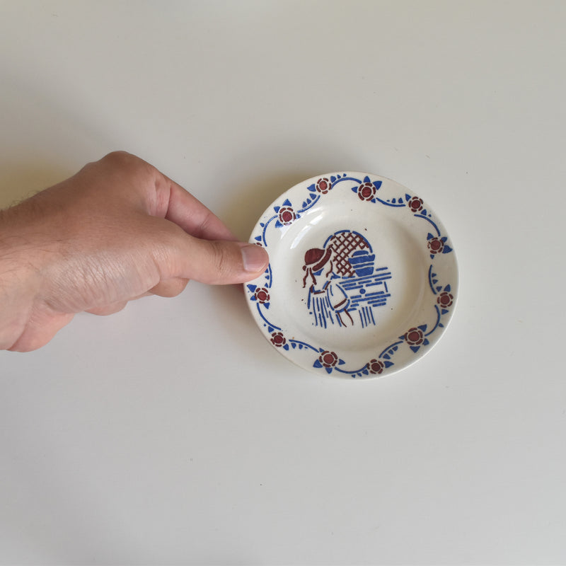 Vintage Toy Dish HBCM Creilmontreaux Le petit Chaperon Rouge (Little Red Riding Hood) Deep Plate C