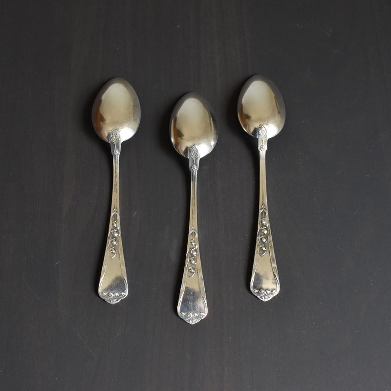Antique Silver 800 Dessert Spoon Muguet