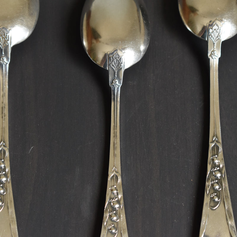 Antique Silver 800 Dessert Spoon Muguet