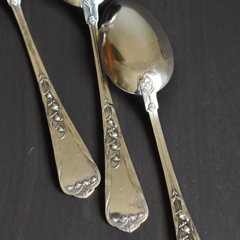 Antique Silver 800 Dessert Spoon Muguet