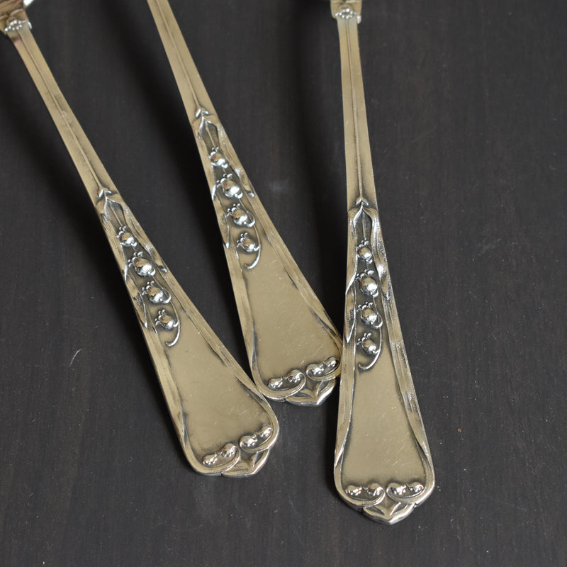 Antique Silver 800 Dessert Spoon Muguet
