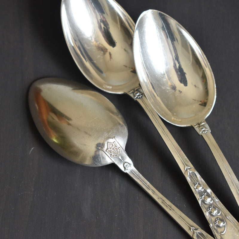 Antique Silver 800 Dessert Spoon Muguet