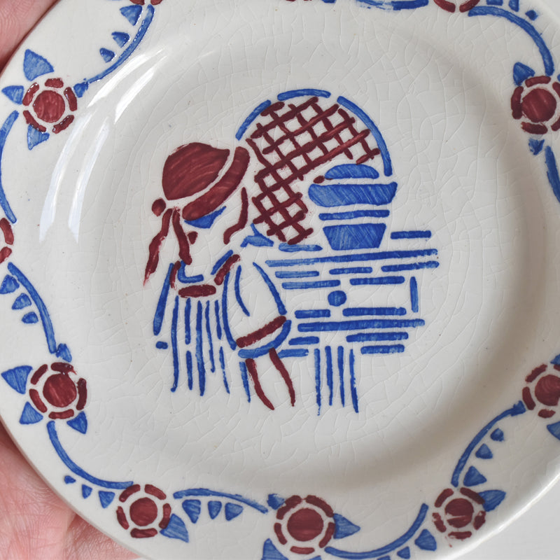 Vintage Play-set HBCM Creil et Montereau Le Petit Chaperon Rouge (Little Red Riding Hood) Plate A