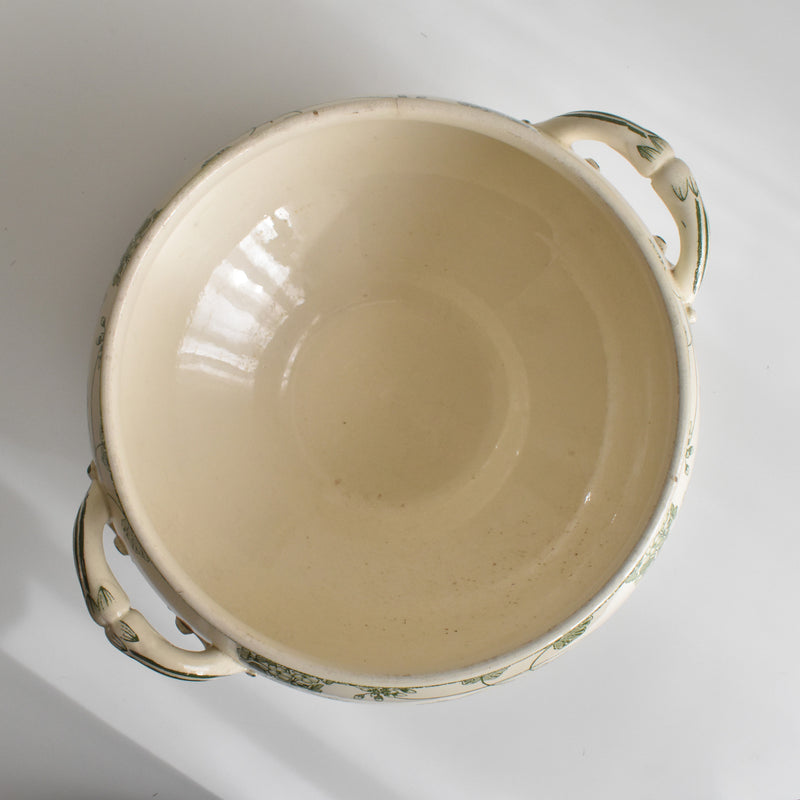 Antique soup tureen, U&C Sarreguemines, Géranium