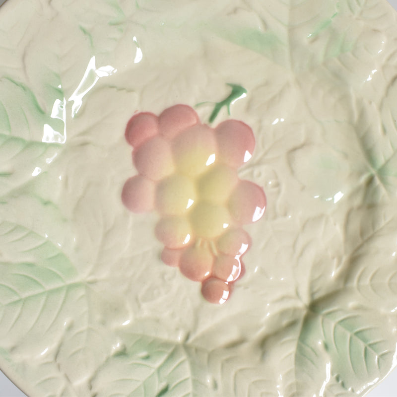 Vintage Dessert Plate Salins Barbotine Raisins