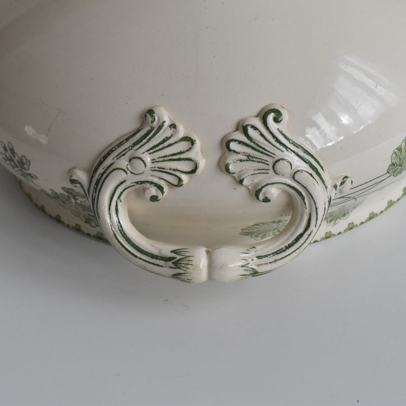 Antique soup tureen, U&C Sarreguemines, Géranium