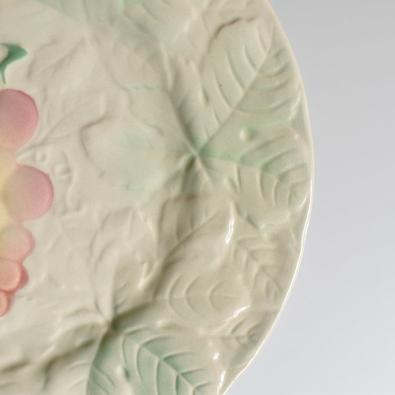 Vintage Dessert Plate Salins Barbotine Raisins