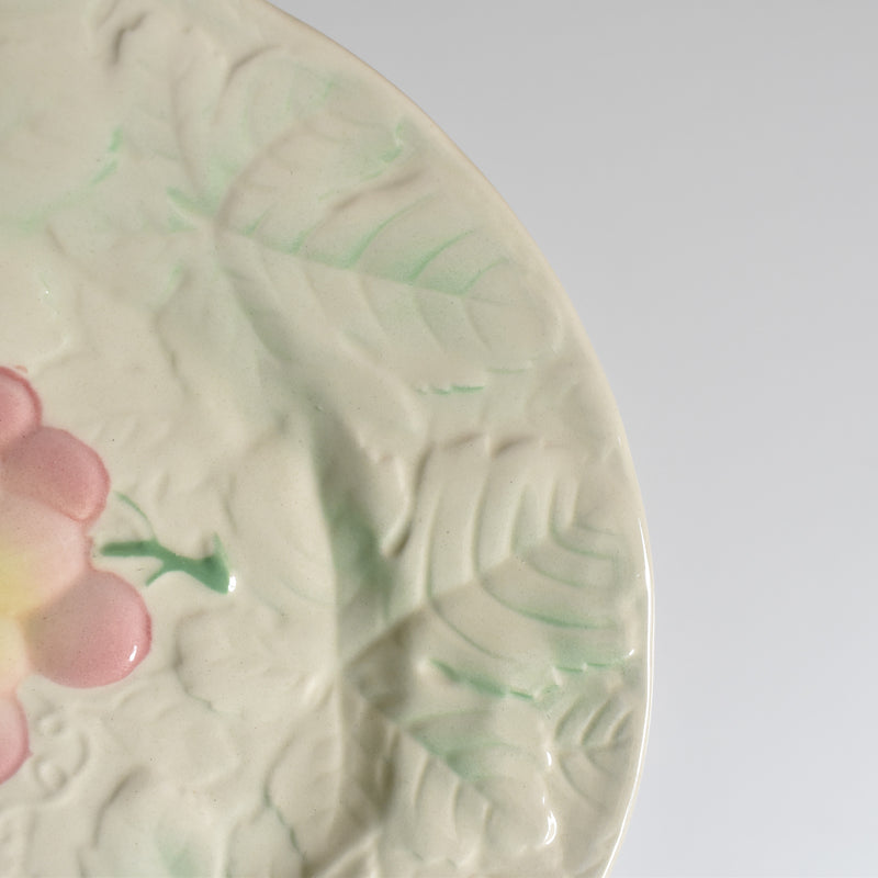 Vintage Dessert Plate Salins Barbotine Raisins