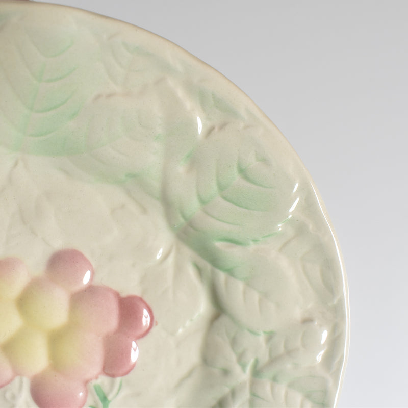 Vintage Dessert Plate Salins Barbotine Raisins