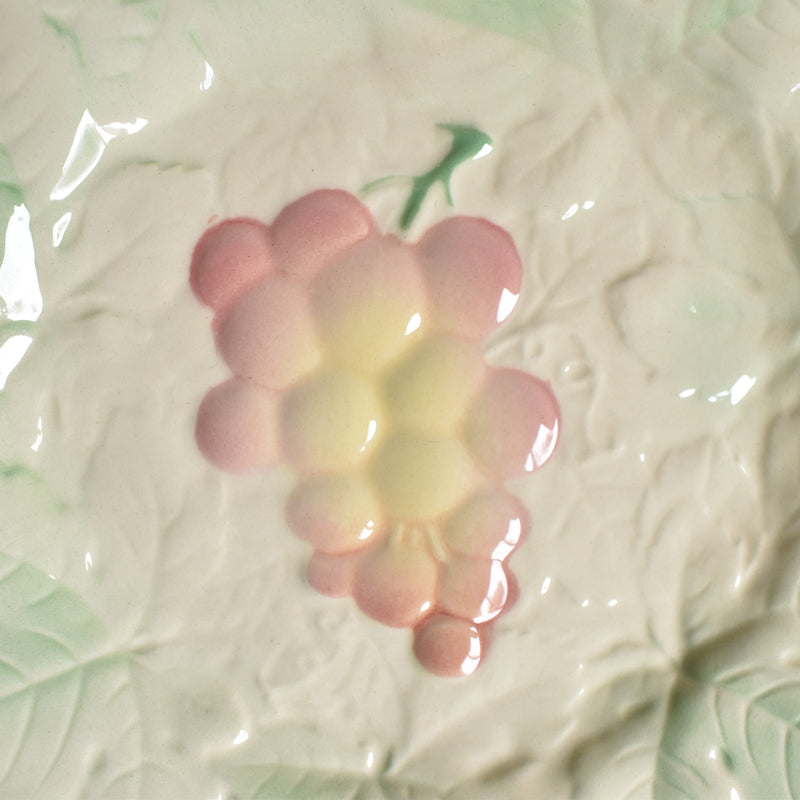 Vintage Dessert Plate Salins Barbotine Raisins