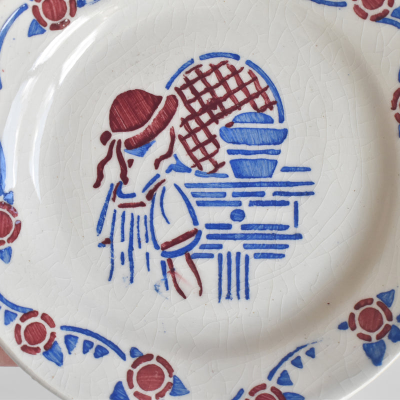 Vintage Playtime HBCM Creil-Montereau Little Red Riding Hood Plate B