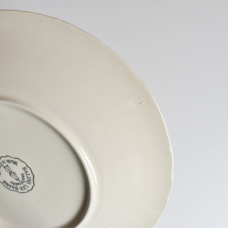 Vintage Dessert Plate, Sarreguemines Barbotine, Cherries