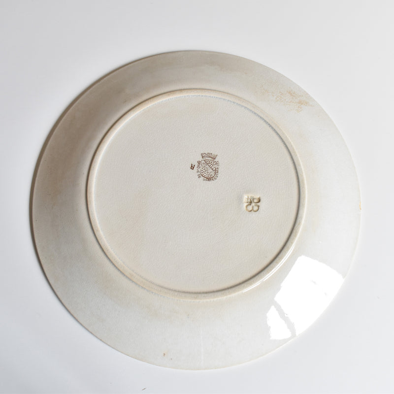 Antique Plate Sarreguemines Opaque de Sarreguemines A