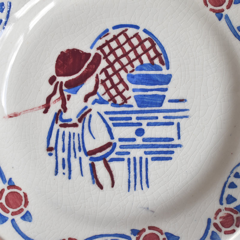 Vintage dinnerware HBCM Creil-Montereau Le petit Chaperon Rouge (Little Red Riding Hood) plate C