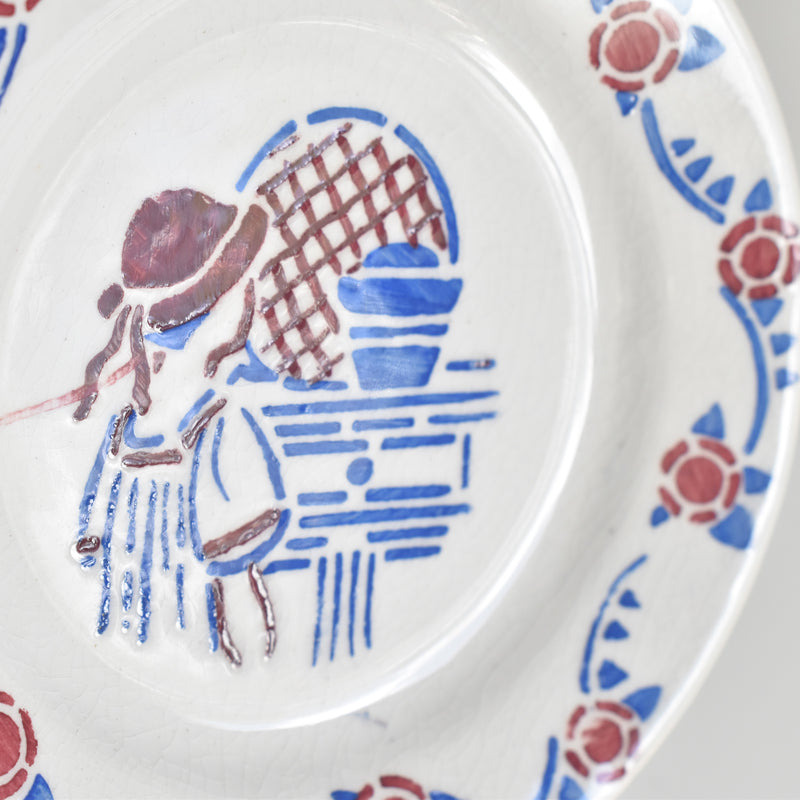 Vintage dinnerware HBCM Creil-Montereau Le petit Chaperon Rouge (Little Red Riding Hood) plate C