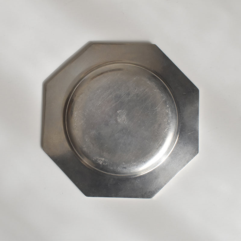Vintage Pewter Bottle Coaster L'étain à la Rose A