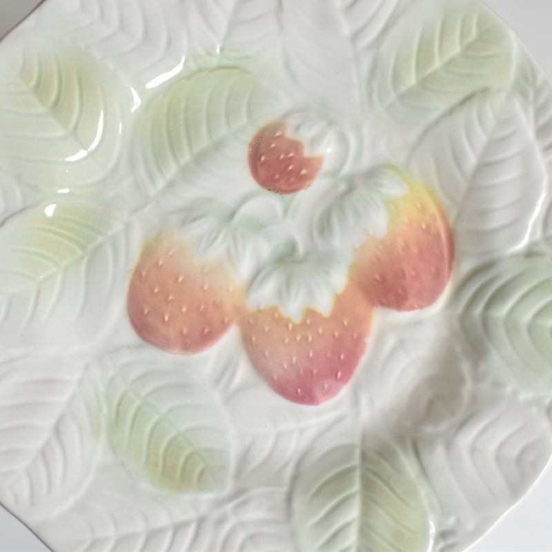 Vintage Dessert Plate Salins Barbotine Fraises A