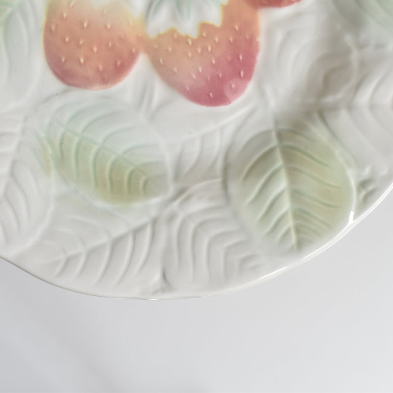 Vintage Dessert Plate Salins Barbotine Fraises A