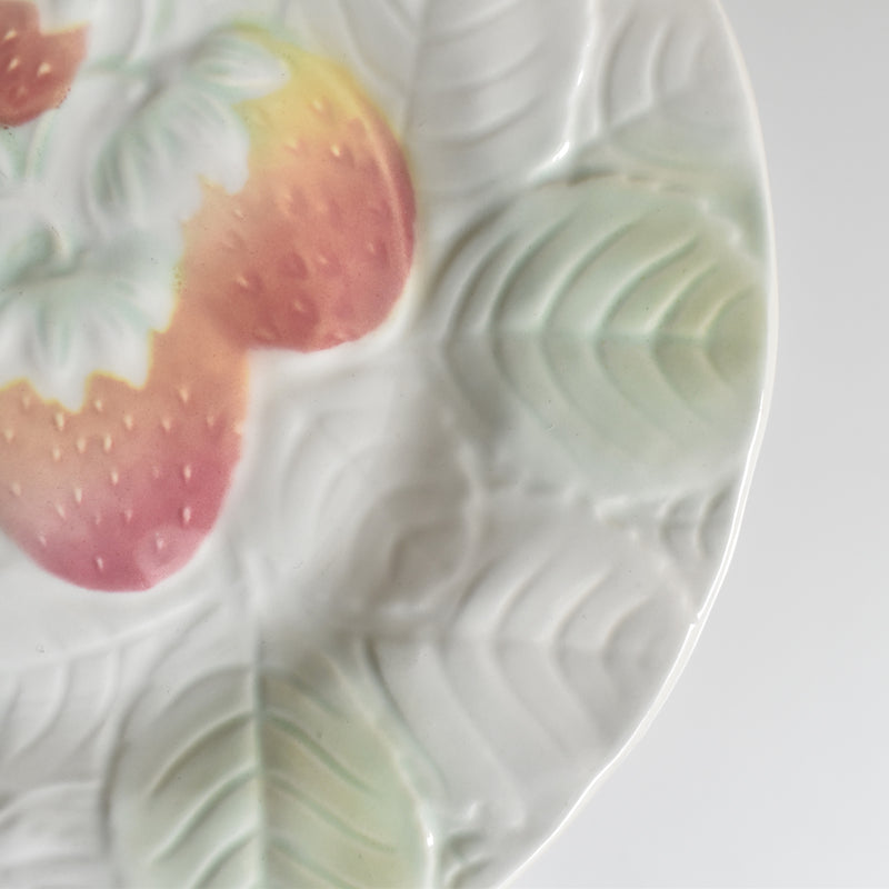 Vintage Dessert Plate Salins Barbotine Fraises A