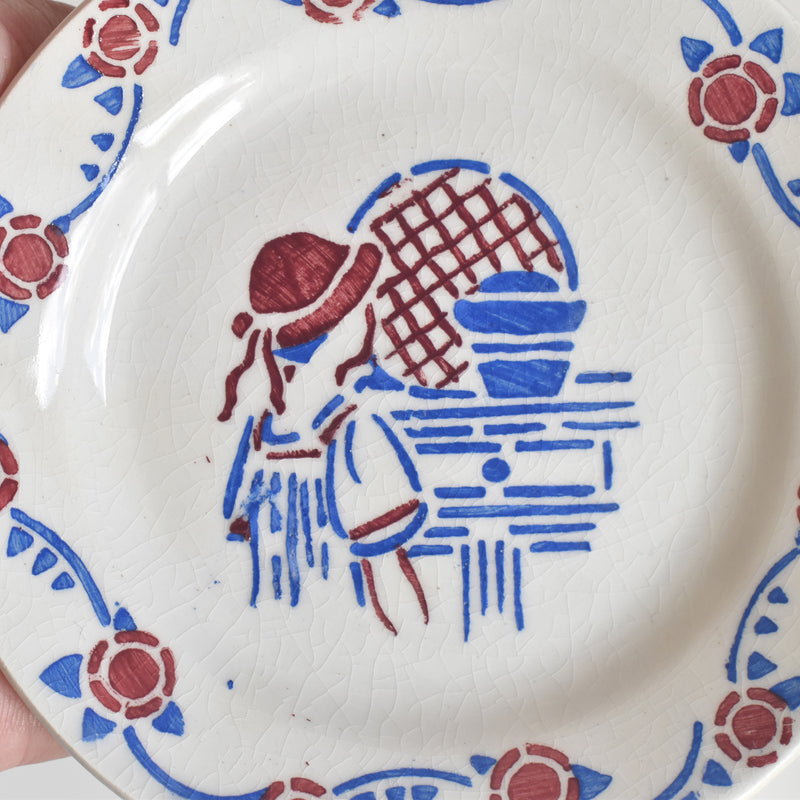 Vintage Playtime HBCM Creil-Montereau Le petit Chaperon Rouge (Little Red Riding Hood) Plate D