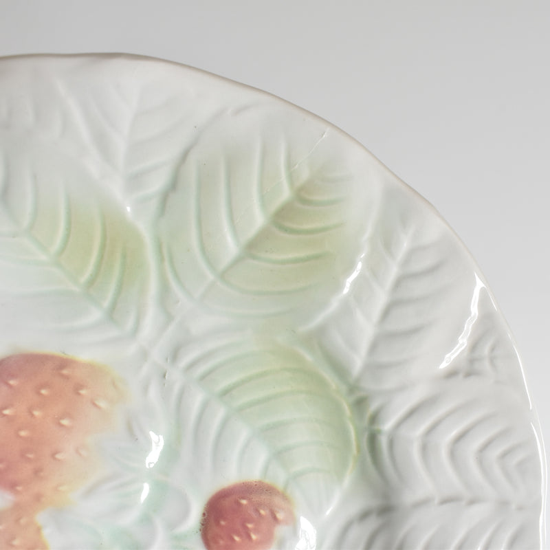 Vintage Dessert Plate Salins Barbotine Fraises A