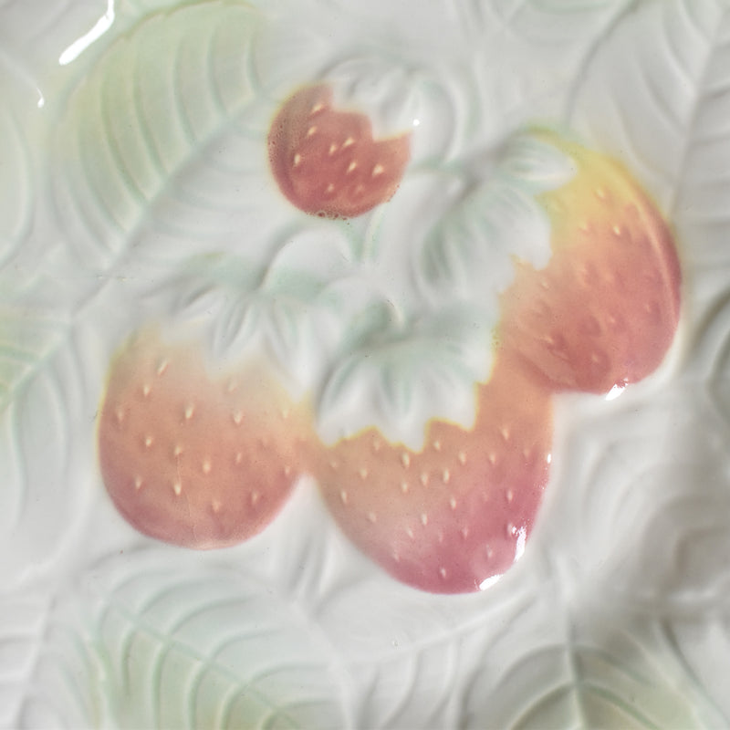 Vintage Dessert Plate Salins Barbotine Fraises A