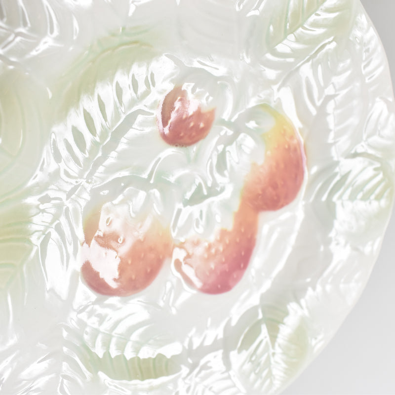 Vintage Dessert Plate Salins Barbotine Fraises A