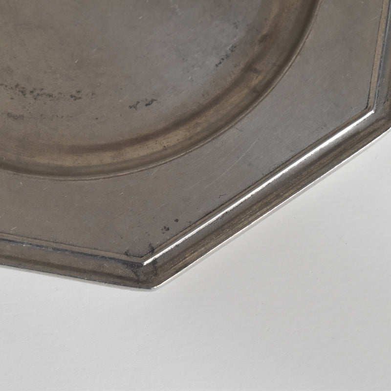Vintage Pewter Bottle Coaster L'étain à la Rose B