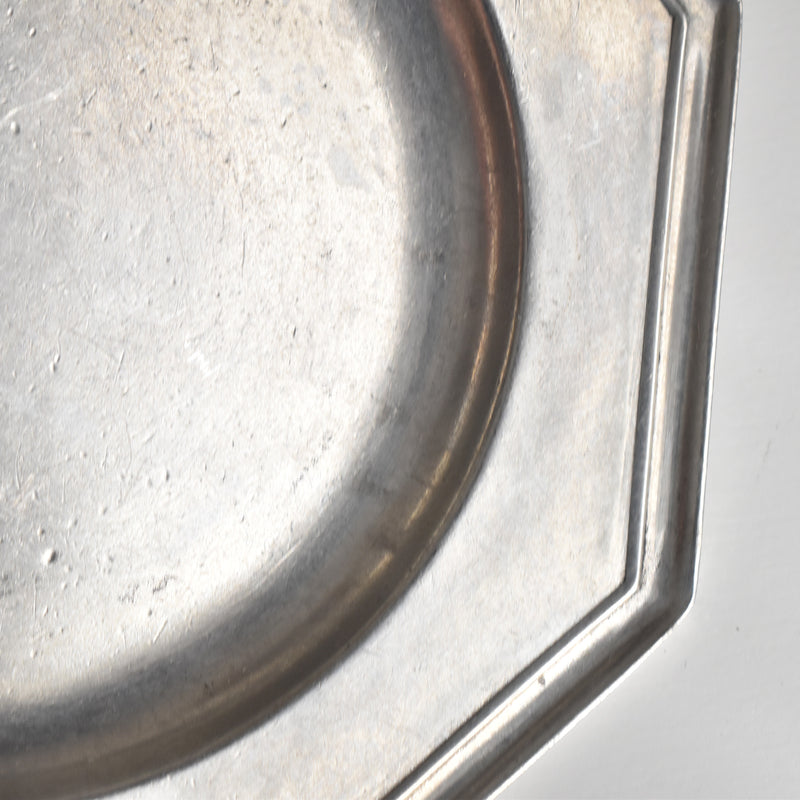 Vintage Pewter Bottle Coaster L'étain à la Rose B