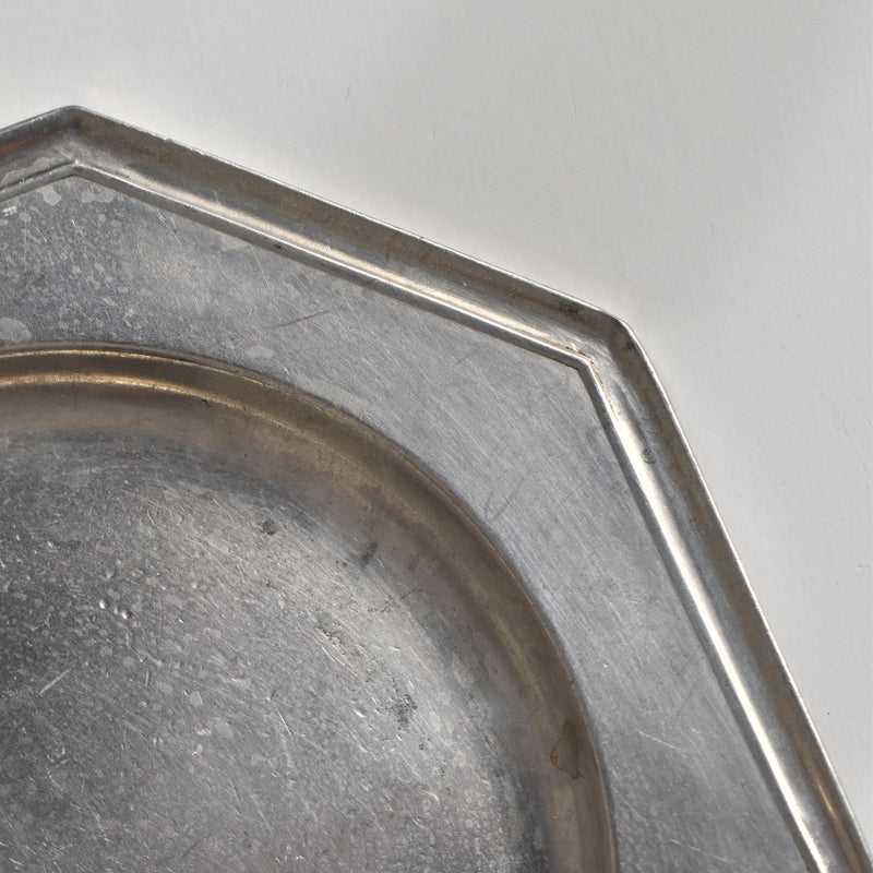 Vintage Pewter Bottle Coaster L'étain à la Rose B