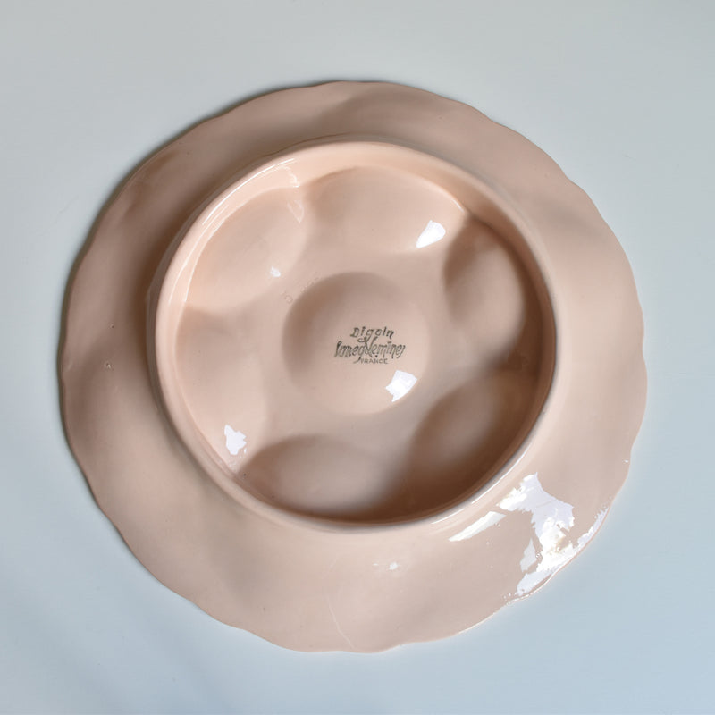 Vintage Oyster Plate Digoin & Sarreguemines Pink A