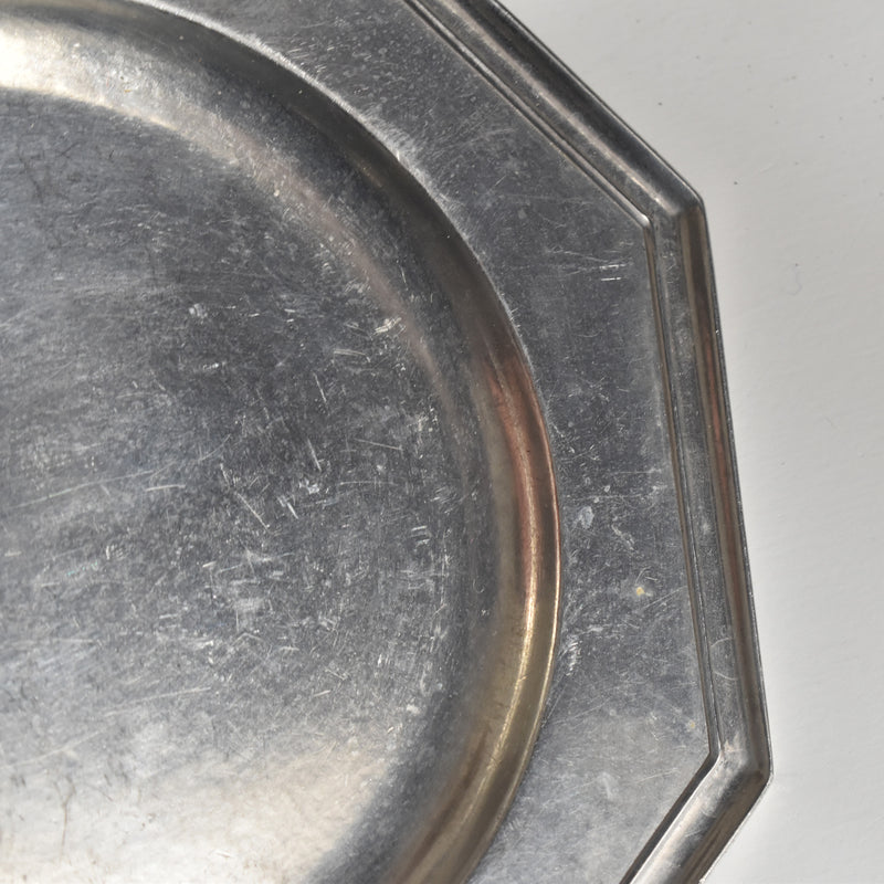 Vintage Pewter Bottle Coaster L'étain à la Rose A