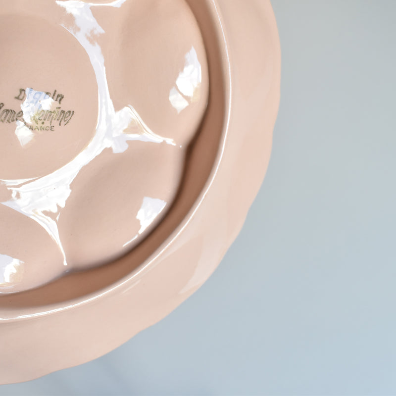 Vintage Oyster Plate Digoin & Sarreguemines Pink A