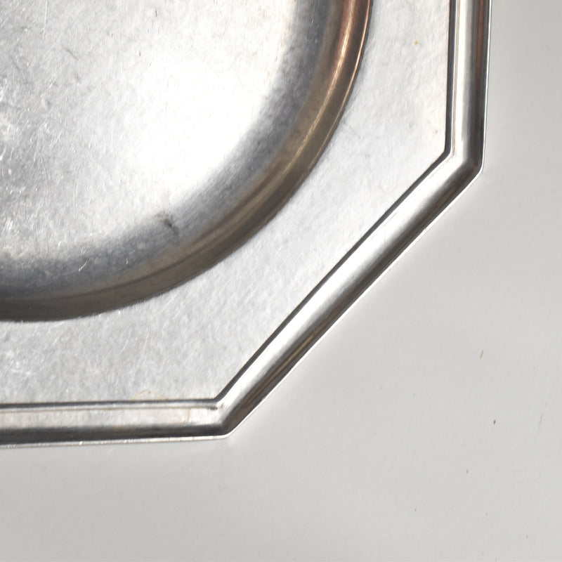 Vintage Pewter Bottle Coaster L'étain à la Rose A
