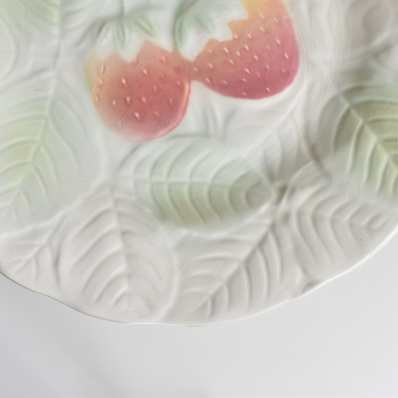 Vintage Dessert Plate Sarreguemines Barbotine Fraises B